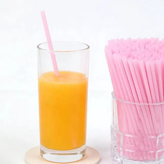 Alt view image 4 of 7 - 500 Pack 5.12 Inch Pink Plastic Straws Disposable Sipping Straws for Coffee Cocktail