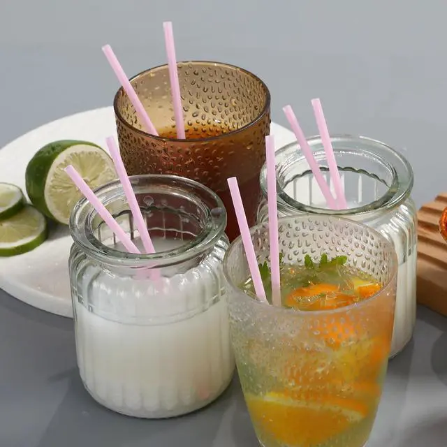 Alt view image 6 of 7 - 500 Pack 5.12 Inch Pink Plastic Straws Disposable Sipping Straws for Coffee Cocktail