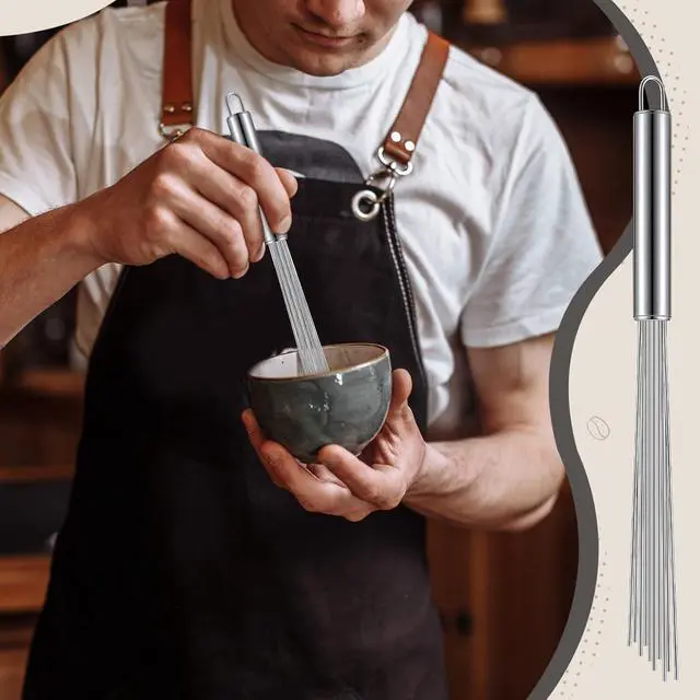 Alt view image 4 of 7 - Baderke 1 Pcs Barista Whisk Tool 11.5 Inch Long Handle 10 Needles Stirrer