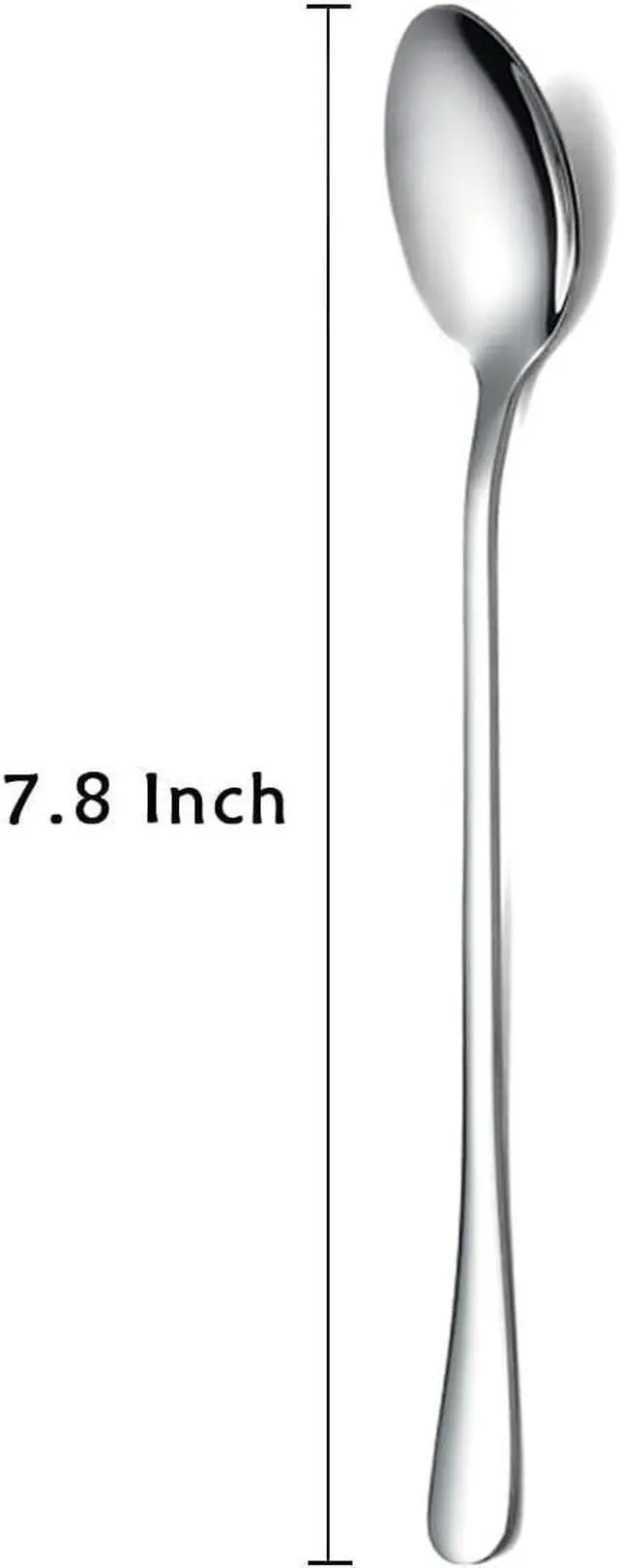 Alt view image 2 of 7 - Premium Stainless Steel Ice Cream and Cocktail Spoons - Set of 8 (Silver)