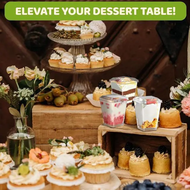 Alt view image 5 of 7 - 20 Pack Plastic Dessert Cups with Lids and Spoons for Pudding Fruit Trifle