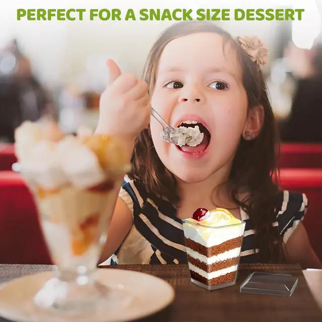 Alt view image 7 of 7 - 20 Pack Plastic Dessert Cups with Lids and Spoons for Pudding Fruit Trifle