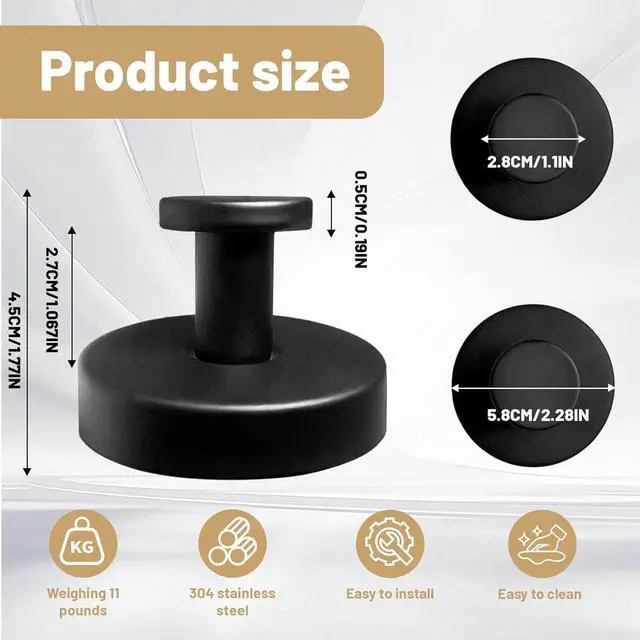 Alt view image 2 of 7 - Linwnil Suction Cup Hooks for Wreaths on Glass, Waterproof No-Drill Shower Hooks for Towels, Robes, Coats, Wreaths,Wall Mount Hook for Bathroom, Kitchen and Wreath Hanger for Front Door (Black, 2)