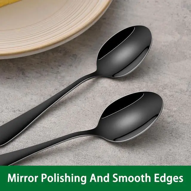 Alt view image 4 of 7 - DEHOV 5.5 Inch Black Small Teaspoons,Set Of 8 Stainless Steel Coffee Spoons,Black Mini Spoons For Dessert,Cake,Durable Demitasse Spoon