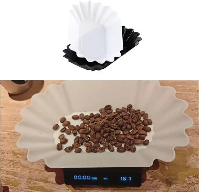 Alt view image 6 of 7 - 2 Pack Coffee Scale Weight Boats Coffee Bean Weighing Tray Roast Whole Beans Pans Weighing Dishes for Food Kitchen Scale Rechargeable Espresso Scales Espresso Machine Cold Brew Maker