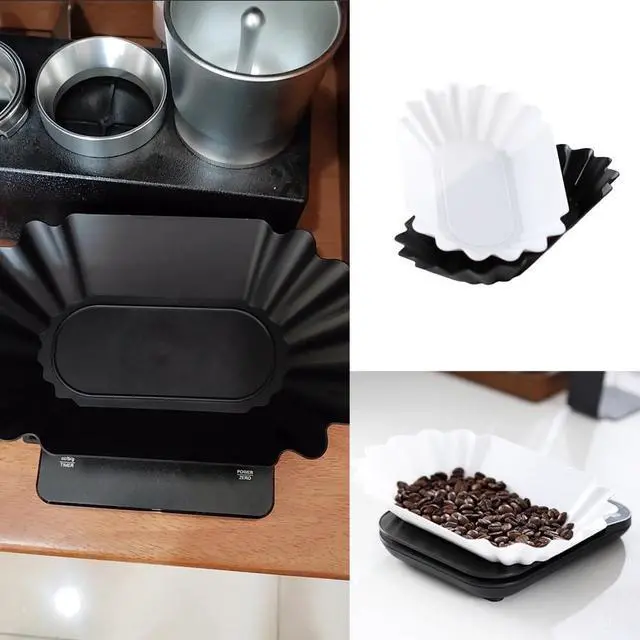 Alt view image 7 of 7 - 2 Pack Coffee Scale Weight Boats Coffee Bean Weighing Tray Roast Whole Beans Pans Weighing Dishes for Food Kitchen Scale Rechargeable Espresso Scales Espresso Machine Cold Brew Maker