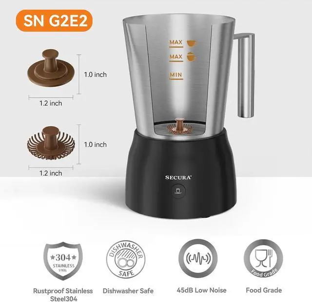 Alt view image 4 of 7 - 2 Replacement Whisks for Secura Milk Frother Electric Automatic Milk Frother Steamer Whisks Coffee Color
