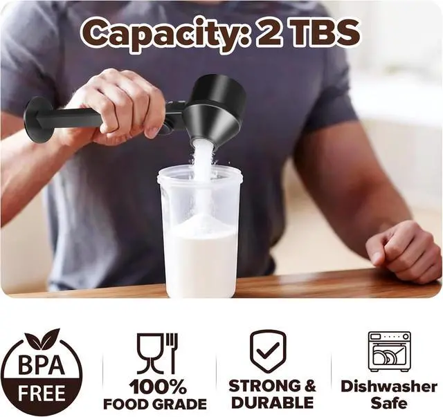 Alt view image 4 of 6 - Coffee Scoop Funnel for Ground Coffee, Protein & Cocoa Powder, 2 Tbsp