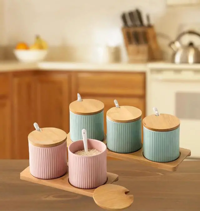 Alt view image 5 of 5 - 300ml Ceramic Sugar Bowl,Porcelain Salt Bowl Condiment Jar