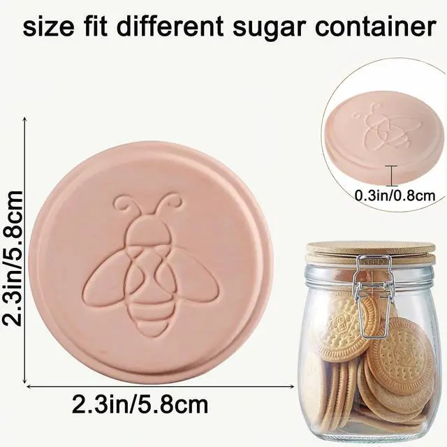 Alt view image 2 of 5 - 2PCS Terracotta Brown Sugar Keeper, Reusable Brown Sugar Saver Terra Cotta Sugar Softener Container Disc in Storage Container