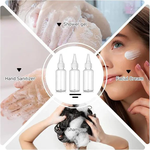 Alt view image 4 of 7 - 6 Pcs 1 Oz Small Clear Squeeze Bottles with Tip Cap, Plastic Travel Pointed Squeeze Bottle Refillable Squeezes Empty Bottles with Twist Top Cap for Storing Liquids Sauces Glue Lotion Art Craft