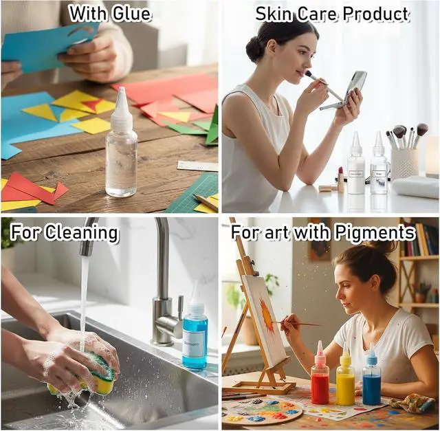 Alt view image 7 of 7 - 6 Pcs 1 Oz Small Clear Squeeze Bottles with Tip Cap, Plastic Travel Pointed Squeeze Bottle Refillable Squeezes Empty Bottles with Twist Top Cap for Storing Liquids Sauces Glue Lotion Art Craft
