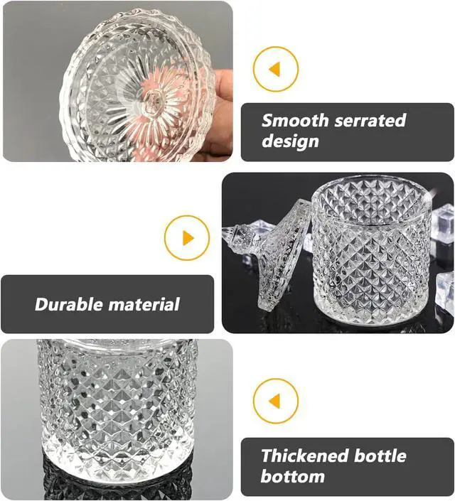 Alt view image 3 of 7 - ericotry 1PCS Candy Dish Empty Glass Sugar Biscuit Buffet Bowl Jar Apothecary Containers with Lid for Party Wedding Home Display (300ml,Transparent)