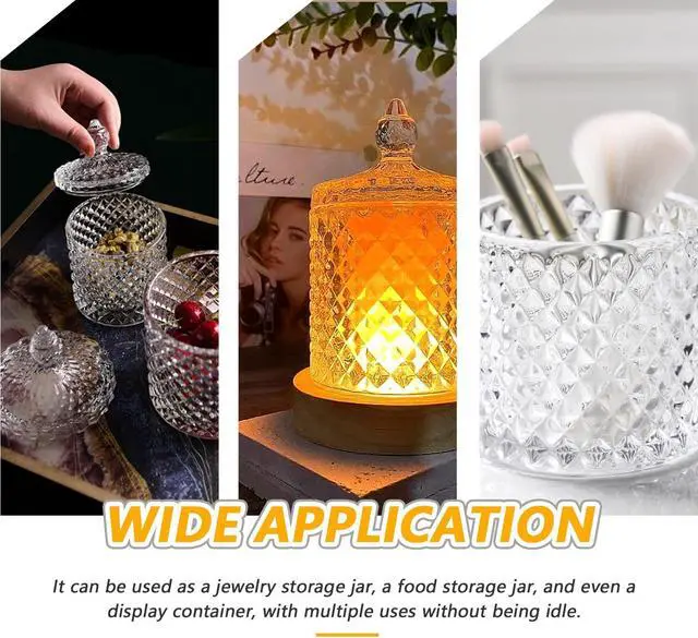 Alt view image 4 of 7 - ericotry 1PCS Candy Dish Empty Glass Sugar Biscuit Buffet Bowl Jar Apothecary Containers with Lid for Party Wedding Home Display (300ml,Transparent)