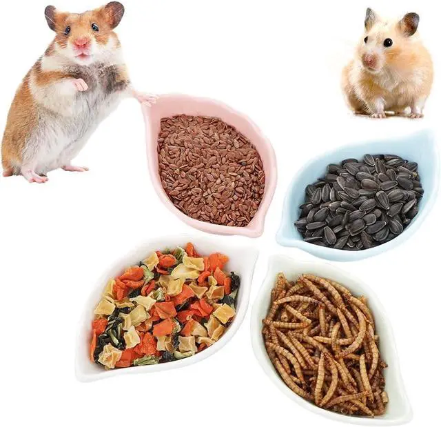 Main image of 4 Pack Hamster Ceramic Food Bowl, Small Animals Chew-Resistant Food and Water Dish for Hamster Gerbil Hedgehog Rat Rodent (Colors May Vary)