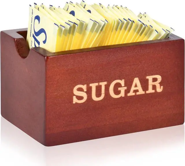 Main image of Sugar Packet Holder For Coffee BarCondiment CaddyWooden Sugar Container