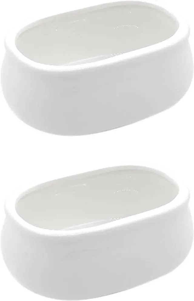 Main image of Set of 2 Ceramic Sugar Packet Holders Classic White Tea Bag Organizer Caddy for Sweeteners & Coffee Bar Stylish Storage Dish for Home & Restaurant
