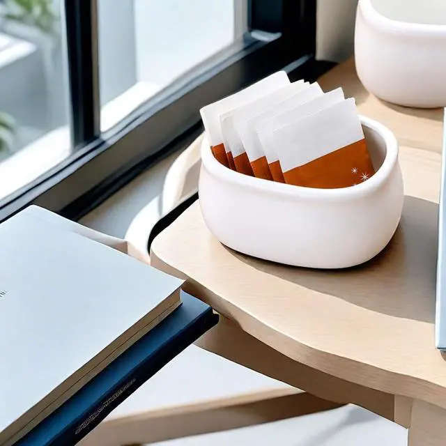 Alt view image 3 of 7 - Set of 2 Ceramic Sugar Packet Holders Classic White Tea Bag Organizer Caddy for Sweeteners & Coffee Bar Stylish Storage Dish for Home & Restaurant