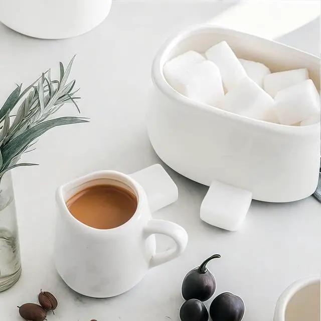Alt view image 6 of 7 - Set of 2 Ceramic Sugar Packet Holders Classic White Tea Bag Organizer Caddy for Sweeteners & Coffee Bar Stylish Storage Dish for Home & Restaurant