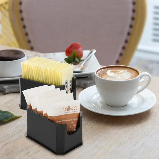Alt view image 4 of 7 - ELLDOO Set of 4 Sugar Packet Holder, Sugar Caddy for Kitchen, Acrylic Sugar Bowl for Restaurant, Tea Bag Organizer, Small Condiments Packet Holder for Countertop Coffee Bar, Black