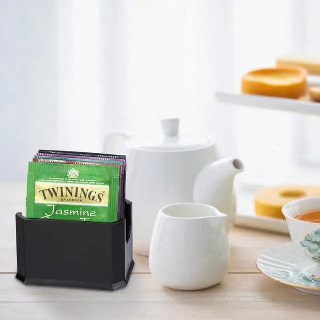 Alt view image 7 of 7 - ELLDOO Set of 4 Sugar Packet Holder, Sugar Caddy for Kitchen, Acrylic Sugar Bowl for Restaurant, Tea Bag Organizer, Small Condiments Packet Holder for Countertop Coffee Bar, Black