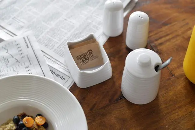 Alt view image 3 of 7 - TableCraft 10415 Pulito Collection Sugar Packet Holder, 4" x 3.25" x 2", White Textured Finish, Durable Melamine, Dishwasher Safe