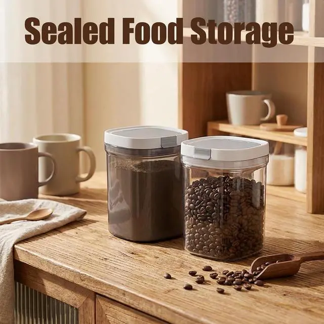 Alt view image 4 of 7 - Airtight Brown Sugar Container - 1.2 Qt (1200 ml) Jar, Moisture Proof Storage Keeps Sugar Soft with Spoon for Flour, Coffee, Dry Food, Sugar (Transparent colour)
