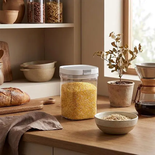 Alt view image 5 of 7 - Airtight Brown Sugar Container - 1.2 Qt (1200 ml) Jar, Moisture Proof Storage Keeps Sugar Soft with Spoon for Flour, Coffee, Dry Food, Sugar (Transparent colour)