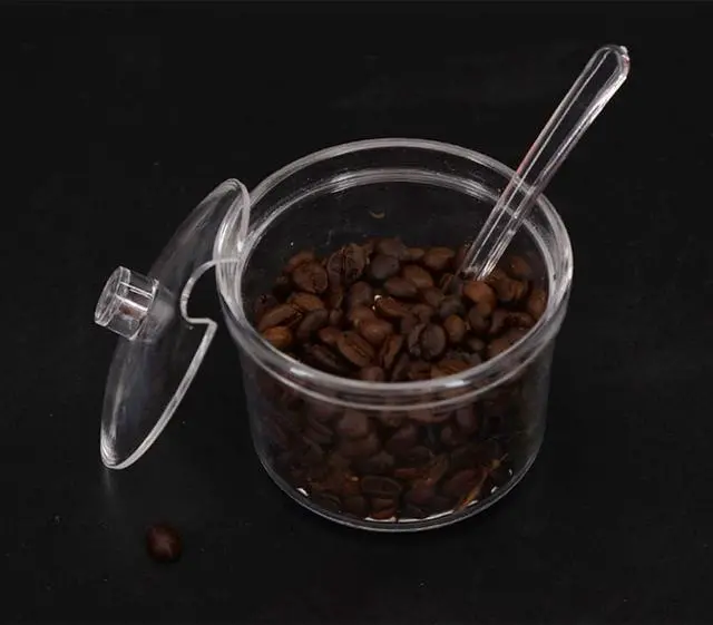 Alt view image 5 of 7 - 2pcs Clean Acrylic Sugar Bowl Spice Jar Spice Storage Pot with Lid and Spoon