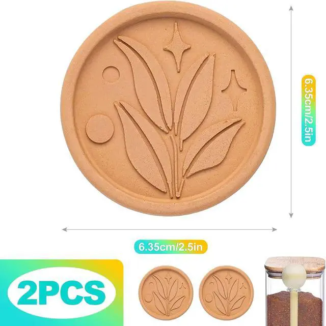 Alt view image 2 of 6 - 2 Pack Terra Cotta Brown Sugar Saver, Reusable Softener Disc to Keep Sugar Moist & Fresh, Food-Safe Clay Stone for Baking & Food Storage