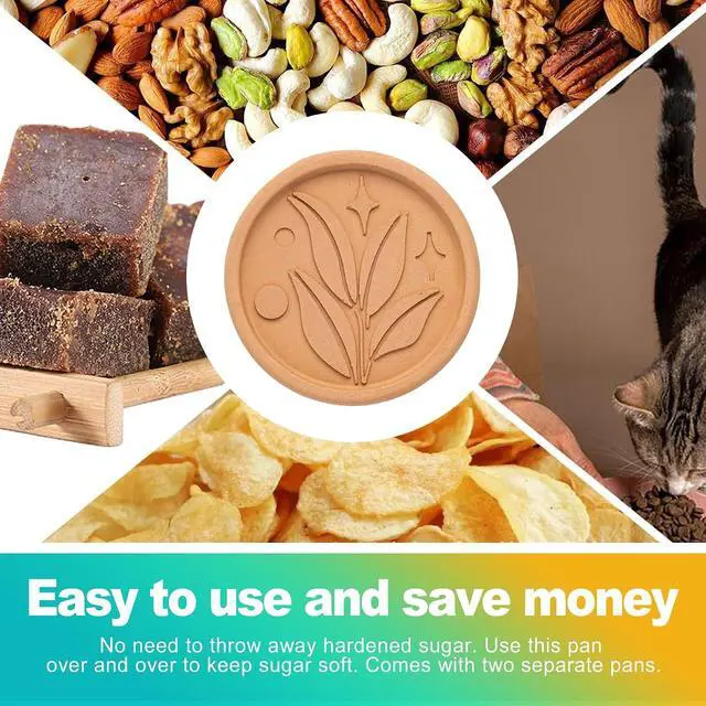 Alt view image 5 of 6 - 2 Pack Terra Cotta Brown Sugar Saver, Reusable Softener Disc to Keep Sugar Moist & Fresh, Food-Safe Clay Stone for Baking & Food Storage