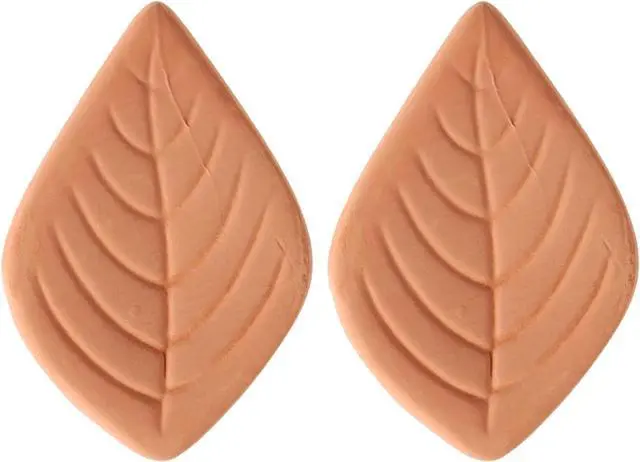 Main image of VOSAREA 2pcs Terracotta Brown Sugar Keeper, Reusable Moisture Saver and Softener Disc for Food Storage Containers, 1.97 Inch Leaf Shape