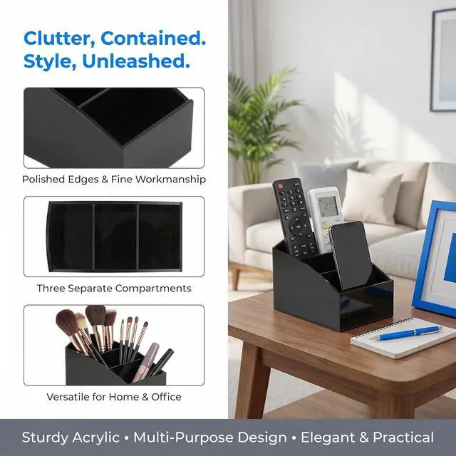 Alt view image 4 of 7 - Acrylic Sugar Holder for Coffee Bar,Tea Bag & Sugar Packet Organizer(Black)