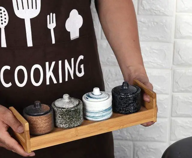 Alt view image 5 of 6 - Ceramic Mini Sugar Bowl Seasoning Pot Salt Pepper Storage Jar with Lid Spoon,70ml