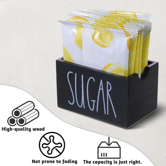 Alt view image 4 of 7 - Sugar Packet Holder for Coffee Bar, Black Sugar Packet Organizer, Sugars Packets Holder for Coffee Bar Restaurant Counter Table Office