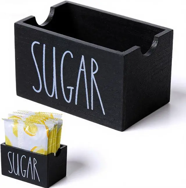 Main image of Sugar Packet Holder for Coffee Bar, Black Sugar Packet Organizer, Sugars Packets Holder for Coffee Bar Restaurant Counter Table Office