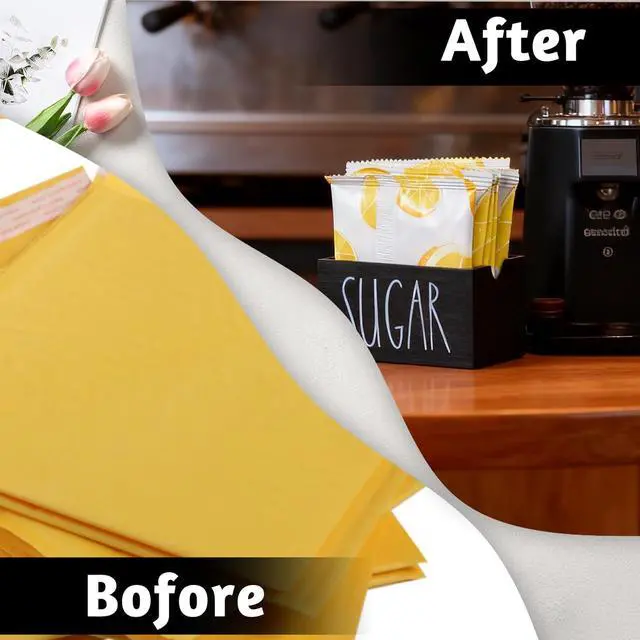 Alt view image 3 of 7 - Sugar Packet Holder for Coffee Bar, Black Sugar Packet Organizer, Sugars Packets Holder for Coffee Bar Restaurant Counter Table Office