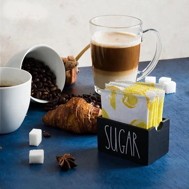 Alt view image 6 of 7 - Sugar Packet Holder for Coffee Bar, Black Sugar Packet Organizer, Sugars Packets Holder for Coffee Bar Restaurant Counter Table Office