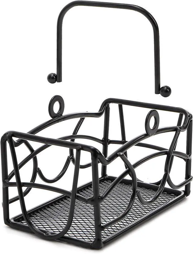 Alt view image 3 of 7 - Elsjoy 2 Pack Sugar Packet Basket with Handle, Black Metal Sugar Caddy
