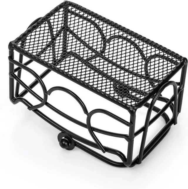 Alt view image 4 of 7 - Elsjoy 2 Pack Sugar Packet Basket with Handle, Black Metal Sugar Caddy