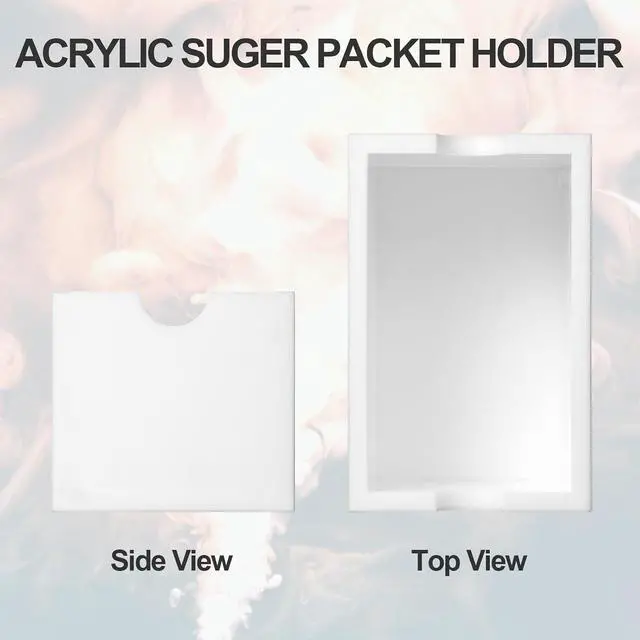 Alt view image 4 of 7 - Sugar Packet Holder for Coffee Bar, Acrylic Sugar Packets Caddy, Sugar Packet Container, Sugar Packets Dispenser Sugar Packet Organizer for Table, Office, Hotel, Restaurant (White)
