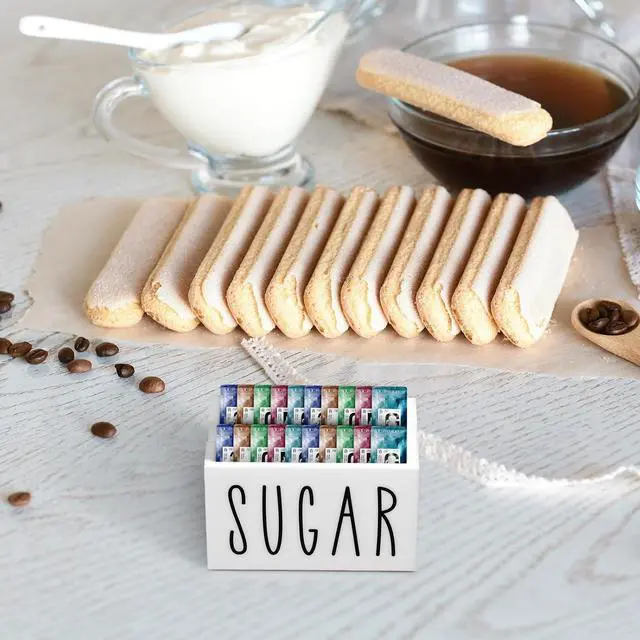Alt view image 6 of 7 - Sugar Packet Holder for Coffee Bar, Acrylic Sugar Packets Caddy, Sugar Packet Container, Sugar Packets Dispenser Sugar Packet Organizer for Table, Office, Hotel, Restaurant (White)