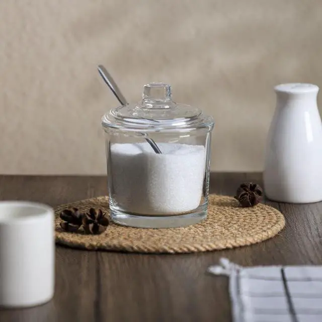 Alt view image 4 of 7 - 123Arts Glass Sugar Bowl Spice Jar with Lid and Stainless Steel Spoon Spoon