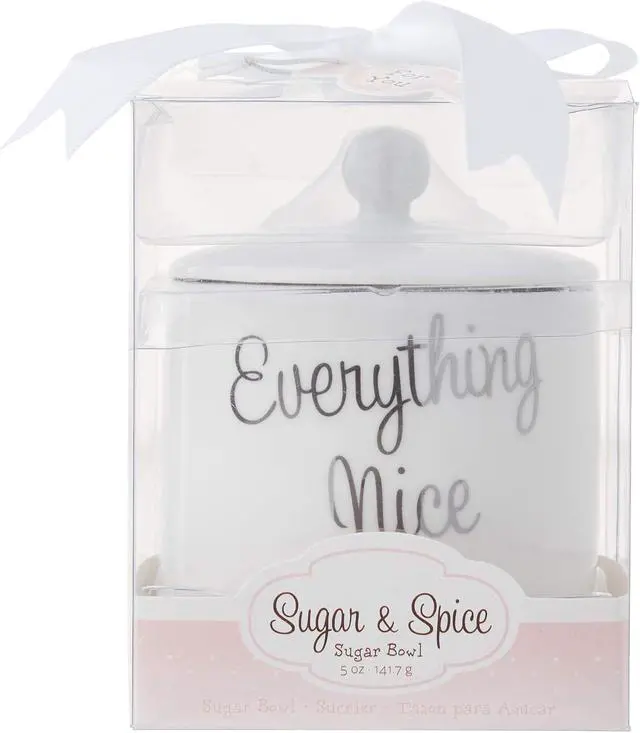 Alt view image 4 of 7 - Kate Aspen Ceramic Sugar Bowl, Spice and Everything Nice, White