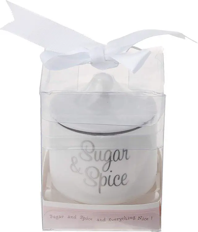 Alt view image 5 of 7 - Kate Aspen Ceramic Sugar Bowl, Spice and Everything Nice, White