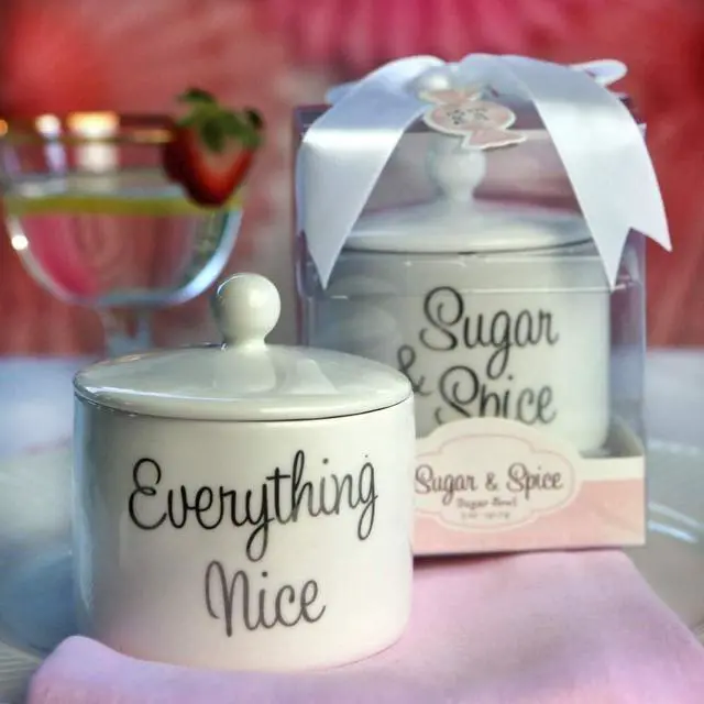 Alt view image 6 of 7 - Kate Aspen Ceramic Sugar Bowl, Spice and Everything Nice, White