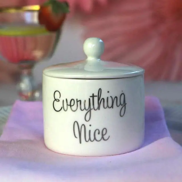 Alt view image 7 of 7 - Kate Aspen Ceramic Sugar Bowl, Spice and Everything Nice, White