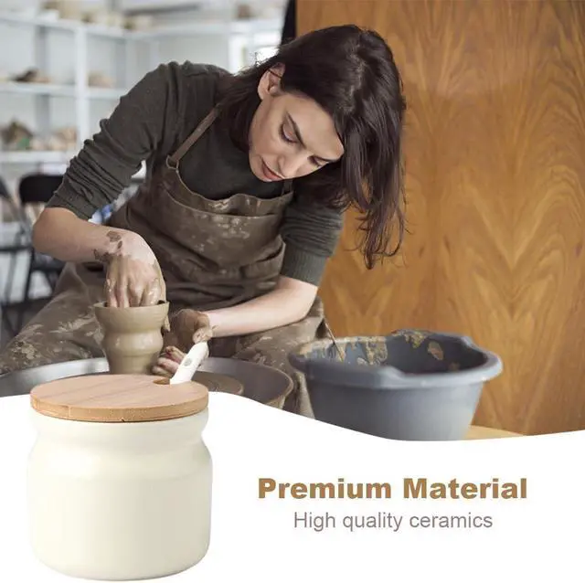 Alt view image 5 of 7 - Saycker Ceramic Sugar Bowl with Lid and Spoon, Seasoning Storage Jar Ceramic Sugar Containers Salt Pot for Coffee Bar, Home Kitchen(Beige)