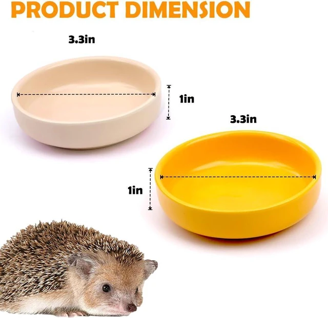 Alt view image 7 of 7 - 2 Pack Hamster Bowl Ceramic Food and Water Dish Cute Feeder for Hamster Hedgehog Squirrel Guinea Pig Small Animals (Yellow and Red