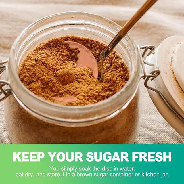 Alt view image 4 of 6 - slaixiu 2PCS Reusable Brown Sugar Saver - Food-Safe Terracotta Clay Disc to Keep Sugar Moist, Baking & Storage Essential